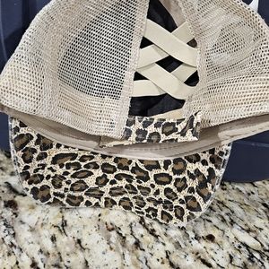 New Leapord ponytail hat